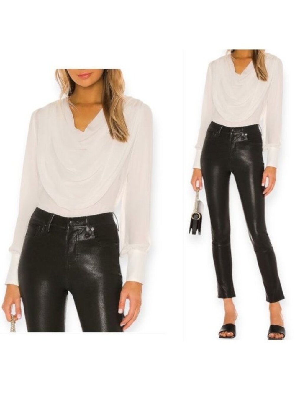 New with Tag, Divine Heritage Draped Cowl Blouse, Size M